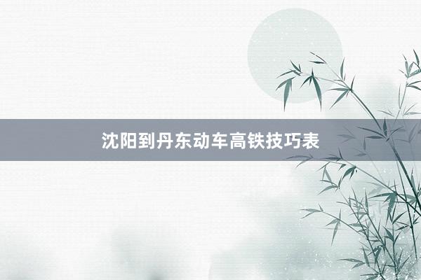 沈阳到丹东动车高铁技巧表